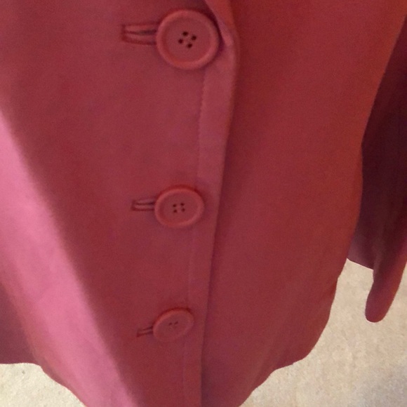 Pink genuine leather jacket with 3 button closure - Picture 3 of 5